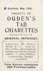 1901 Ogden's General Interest Series B #184 Bindon Blood Back