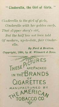 1899 American Tobacco Co. Illustrated Songs T410 #NNO Cinderella The Girl Of Girls Back