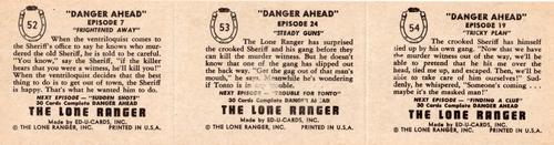 1950 Ed-U-Cards The Lone Ranger (W536-2) - 3 Card Panels #NNO Cards 52, 53, 54 Back