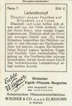 1929 Echte Wagner Lederstrumpf (The Leatherstocking Tales) Album 2, Serie 3 #4 Uberfall zweler Panther auf Elisabeth und Luise Back