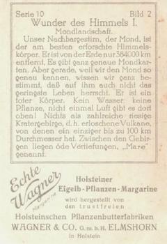 1929 Echte Wagner Wunder des Himmels I (Wonders of the Heavens) Album 2, Serie 10 #2 Mondlandschaft Back