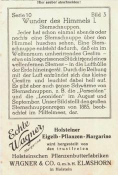 1929 Echte Wagner Wunder des Himmels I (Wonders of the Heavens) Album 2, Serie 10 #3 Sternschnuppen Back