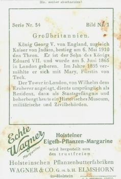 1929 Echte Wagner Eine Reise durch Grossbritannien (A Journey Through Great Britian) Album 2, Serie 34 #1 King George V Back