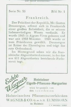 1929 Echte Wagner Eine Reise durch Frankreich (A Journey Through France) Album 2, Serie 35 #1 President Gaston Doumergue Back
