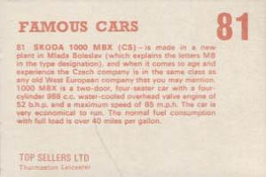 1972 Top Sellers Famous Cars #081 Skoda 1000 MBX Back