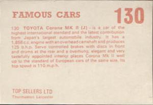 1972 Top Sellers Famous Cars #130 Toyota Corona MK II Back