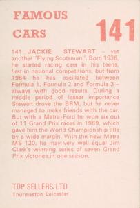 1972 Top Sellers Famous Cars #141 Jackie Stewart Back