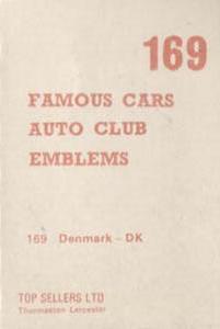 1972 Top Sellers Famous Cars #169 Denmark Back