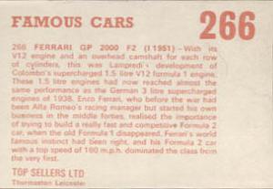1972 Top Sellers Famous Cars #266 Ferrari GP 2000 Back