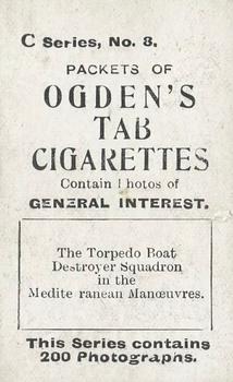 1902 Ogden's General Interest Series C #8 Destroyer Squadron Back