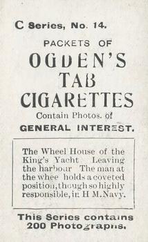 1902 Ogden's General Interest Series C #14 The King’s Yacht Back
