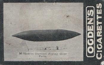 1902 Ogden's General Interest Series C #20 M. Santos Dumont Flying over Paris Front