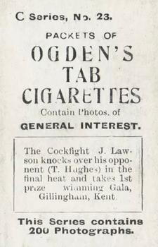 1902 Ogden's General Interest Series C #23 The Cock Fight Back