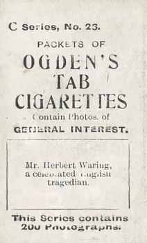 1902 Ogden's General Interest Series C #26 Herbert Waring Back