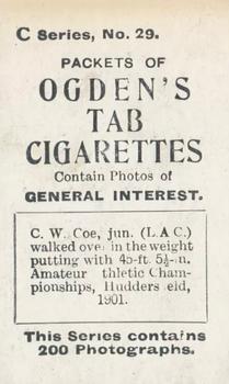 1902 Ogden's General Interest Series C #29 Putting the Weight Back