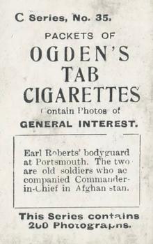 1902 Ogden's General Interest Series C #35 Earl Robert’s Bodyguard Back