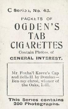 1902 Ogden's General Interest Series C #43 Cap and Bells II Back