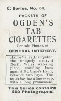 1902 Ogden's General Interest Series C #53 Llandudno Happy Valley Back