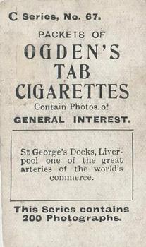 1902 Ogden's General Interest Series C #67 St. George’s Docks, Liverpool Back