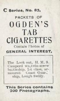 1902 Ogden's General Interest Series C #83 The Lookout, H.M.S. Camperdown Back