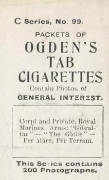 1902 Ogden's General Interest Series C #99 Corp. and Private, Royal Marines Back