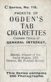 1902 Ogden's General Interest Series C #118 Sinopi Back