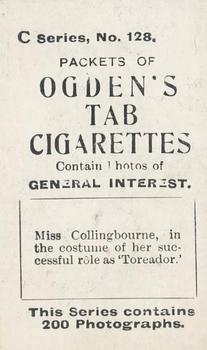 1902 Ogden's General Interest Series C #128 Florence Collingbourne Back