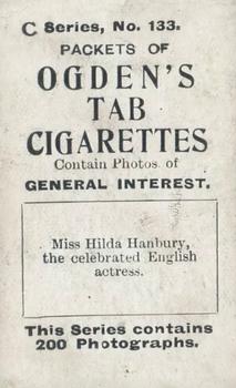 1902 Ogden's General Interest Series C #133 Hilda Hanbury Back