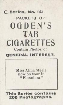 1902 Ogden's General Interest Series C #141 Alma Steele Back