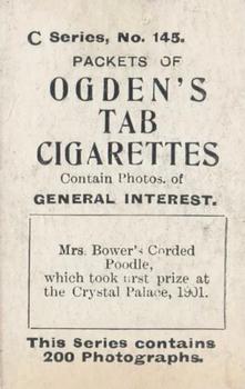 1902 Ogden's General Interest Series C #145 Mrs. Bower’s Corded Poodle Back