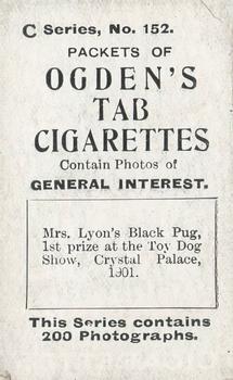 1902 Ogden's General Interest Series C #152 Black Pug Back