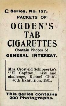 1902 Ogden's General Interest Series C #157 El Capitan Back