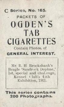 1902 Ogden's General Interest Series C #165 Sandrock Daphne Back