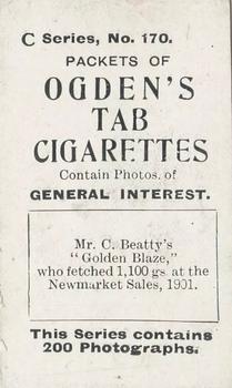 1902 Ogden's General Interest Series C #170 Golden Blaze Back