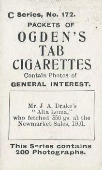 1902 Ogden's General Interest Series C #172 Alta Loma Back