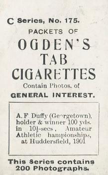1902 Ogden's General Interest Series C #175 Arthur Duffy Back
