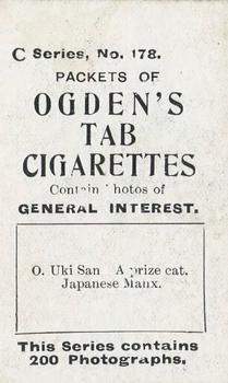 1902 Ogden's General Interest Series C #178 O Uki San Back