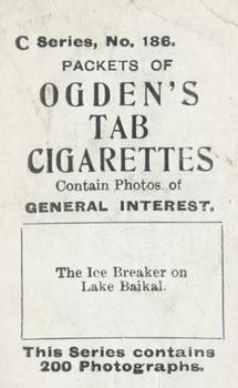 1902 Ogden's General Interest Series C #186 The Ice-Breaker on Lake Baikal Back