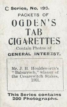 1902 Ogden's General Interest Series C #196 Balsarroch Back