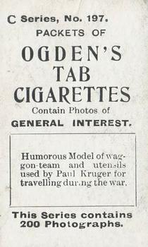 1902 Ogden's General Interest Series C #197 Paul Kruger’s Transport Back