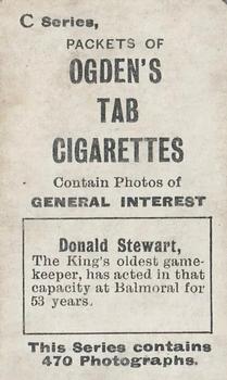 1902 Ogden's General Interest Series C #309 Donald Stewart Back
