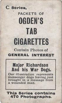 1902 Ogden's General Interest Series C #338 War Dog Messenger receiving Dispatch Back