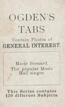 1902 Ogden's General Interest Series C #C16 Marie Bernard Back