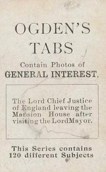 1902 Ogden's General Interest Series C #C58 Lord Chief Justice of England Back