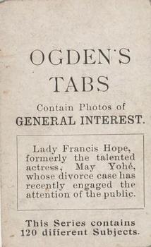 1902 Ogden's General Interest Series C #C62 Francis Hope Back