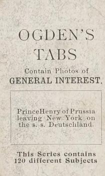 1902 Ogden's General Interest Series C #C69 S. S. Deutschland Back