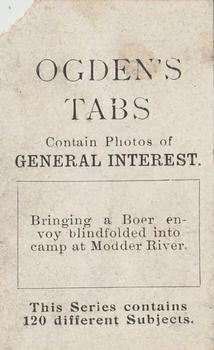1902 Ogden's General Interest Series C #C80 A Boer Envoy Back