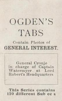 1902 Ogden's General Interest Series C #C81 General Cronje Back