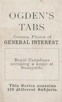 1902 Ogden's General Interest Series C #C85 Canadians in Action Back