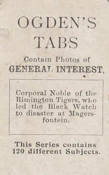 1902 Ogden's General Interest Series C #C89 Corporal Noble Back